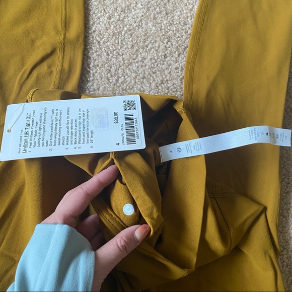SOLD NWT Lululemon Unlimit Tight 25” Size 4 Gold Spice - Picture 5 of 7